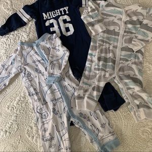 Set of 3 Footless onsies with snaps in crotch